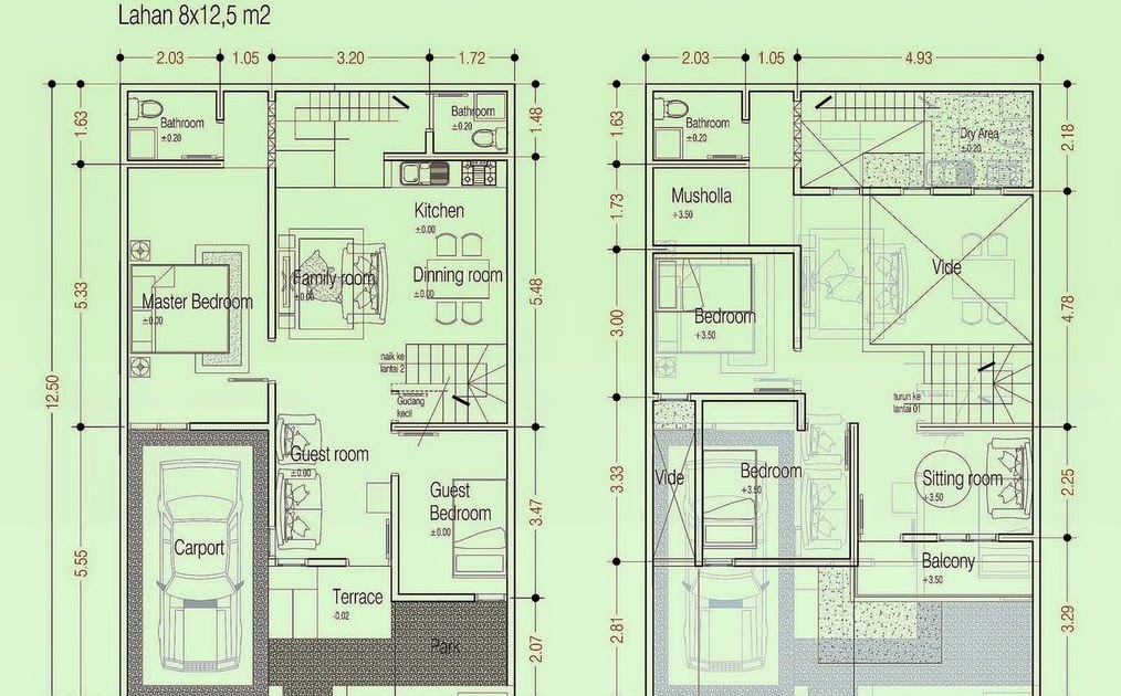 Denah Rumah 4 Kamar Tidur 2 Lantai 3d - Format dan Contoh Surat