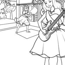 Barbie Guitar Coloring Page - 206+ SVG Cut File