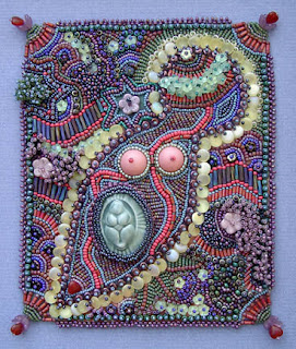 improvisational bead embroidery by Christy Hinkle