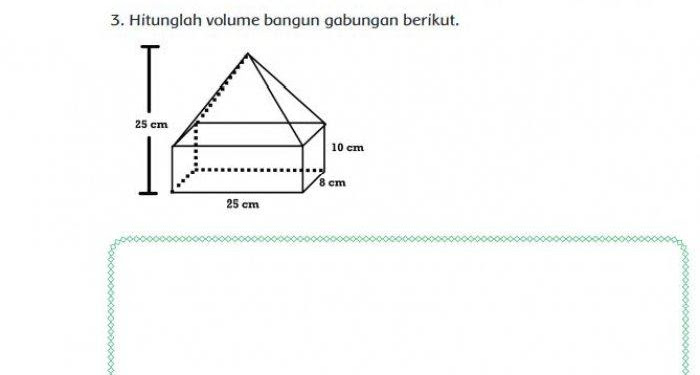 Contoh Soal Gabungan Bangun Ruang 41 Hitunglah Volume Gabungan Bangun Di Atas Jika Phi 22 7