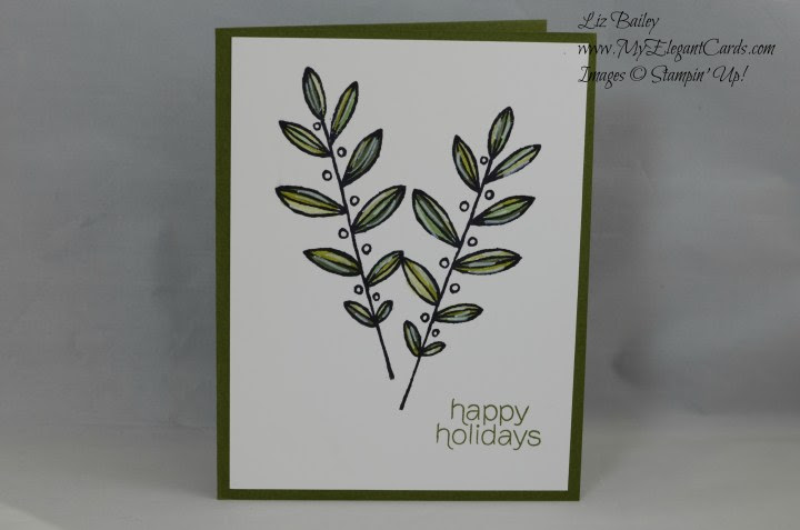 Stampin' Up! Lighthearted Leaves and Mistletoe and Holly