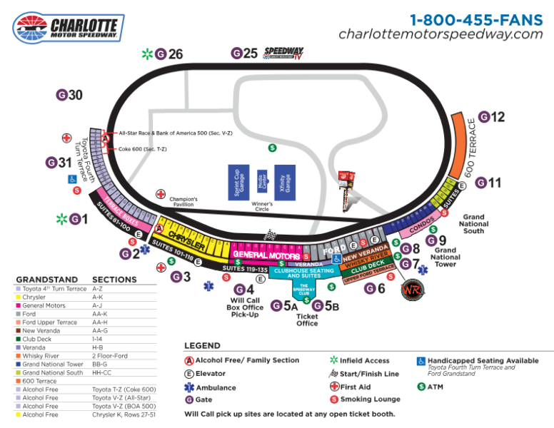 Charlotte Motor Speedway Seat Map Cape May County Map