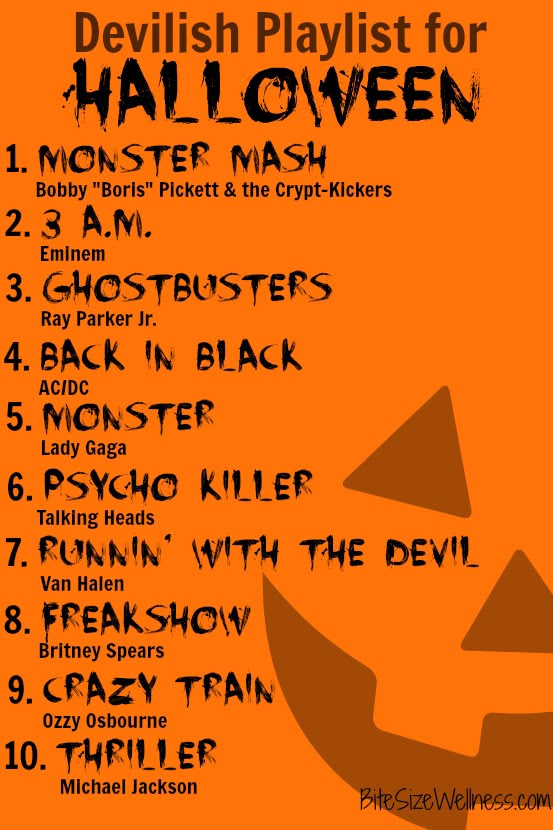 Devilish Playlist for Halloween BiteSizeWellness.com