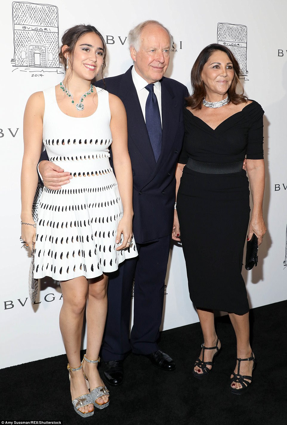 Family affair: Ginevra, Beatrice, and Nicola Bulgari were also at the event to celebrate their fashion house's new store