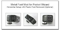 PJ1042: Metal Foot Mod for Pocket Wizard - Horizontal Setup with Plastic Foot Removed (Optional)