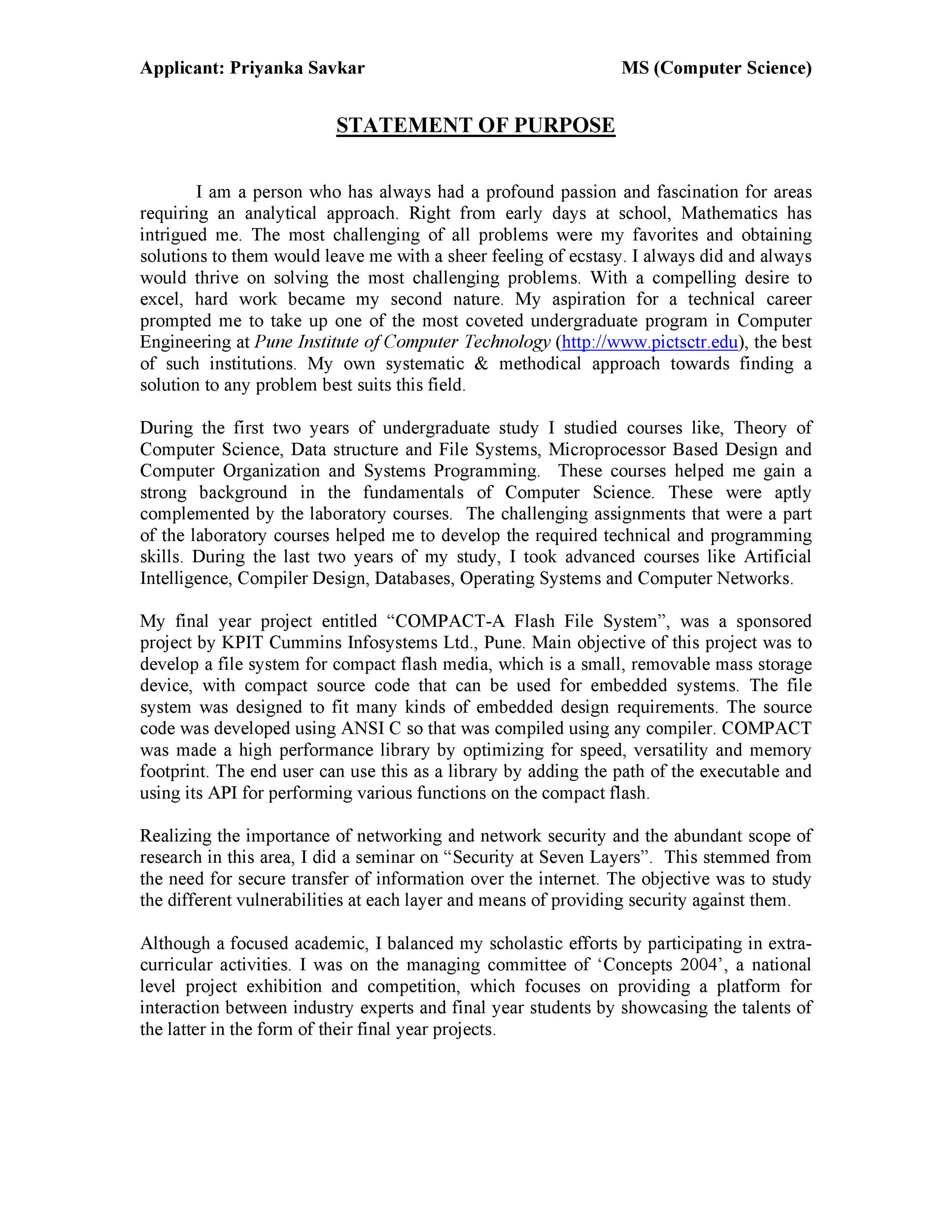 Personal History Statement Sample Master Of Template Document