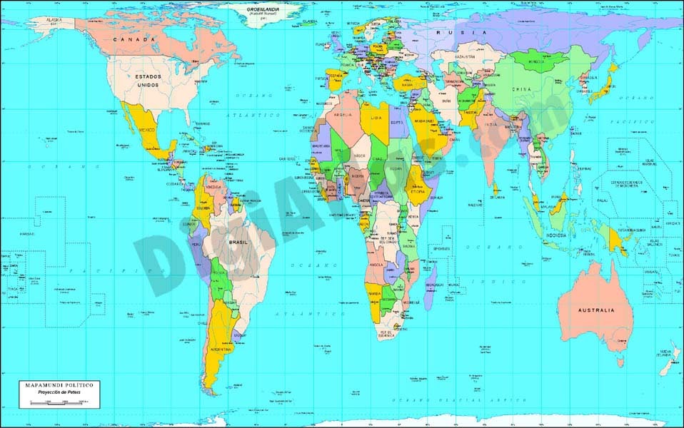 Listphoria: A Thousand Words - The Peter's Projection Map