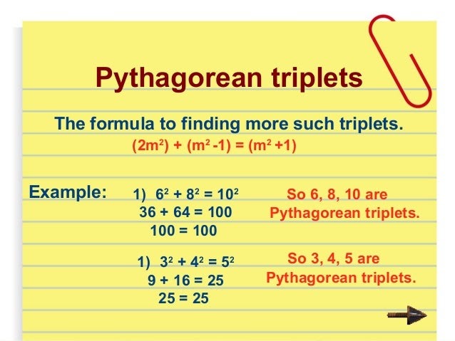 8th Grade Pythagorean Triples Formula Class 8 - Gamers Smart