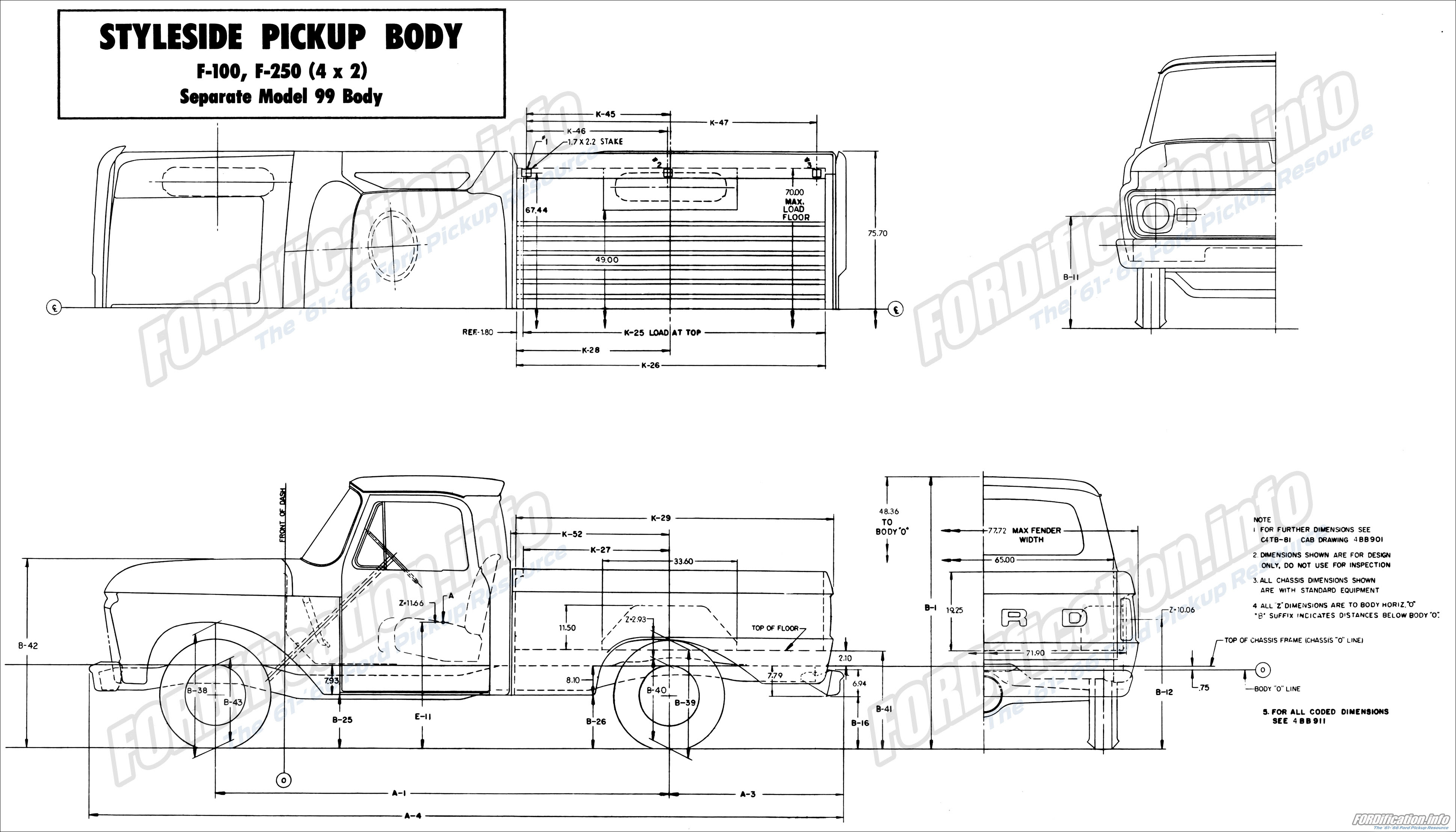 Ford F100 Dimensions