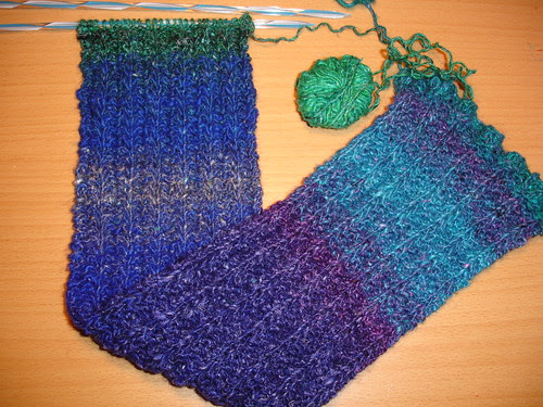 Snuggly Silk Garden scarf WIP (2)