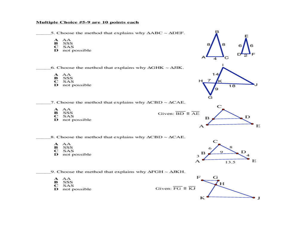 Similar Triangles Worksheet 7th Grade - Worksheet List