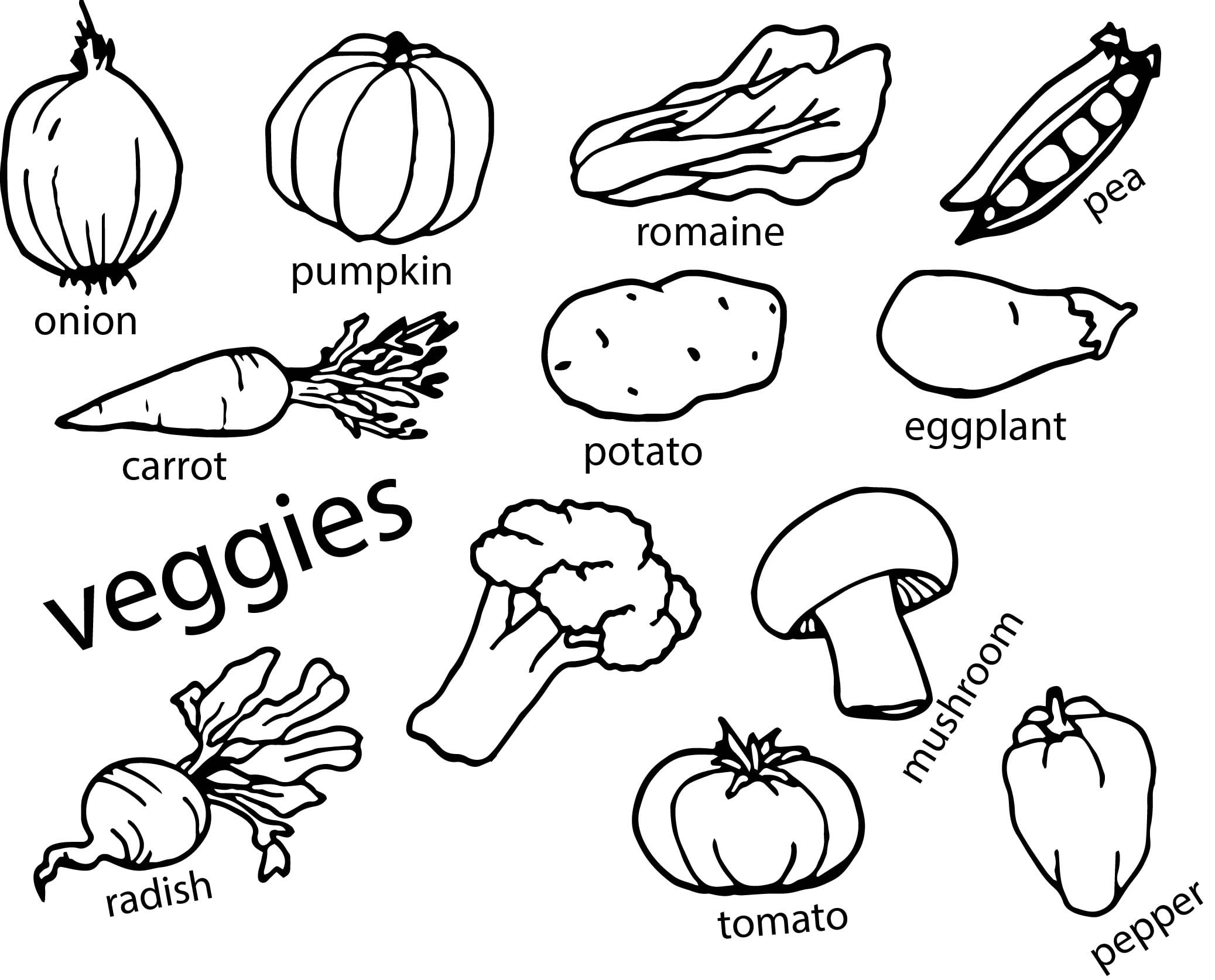 Vegetables Coloring Page Wecoloringpage.com - Coloring Pages