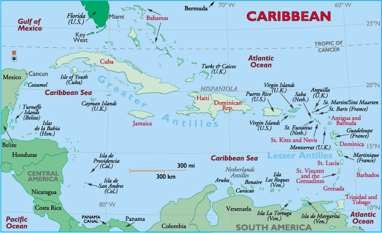St Thomas Island Map Caribbean