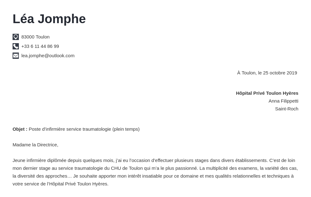 Lettre De Motivation Infirmiere Ehpad