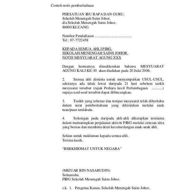 Surat Rasmi Berhenti Kerja Seminggu - QQ Rumah