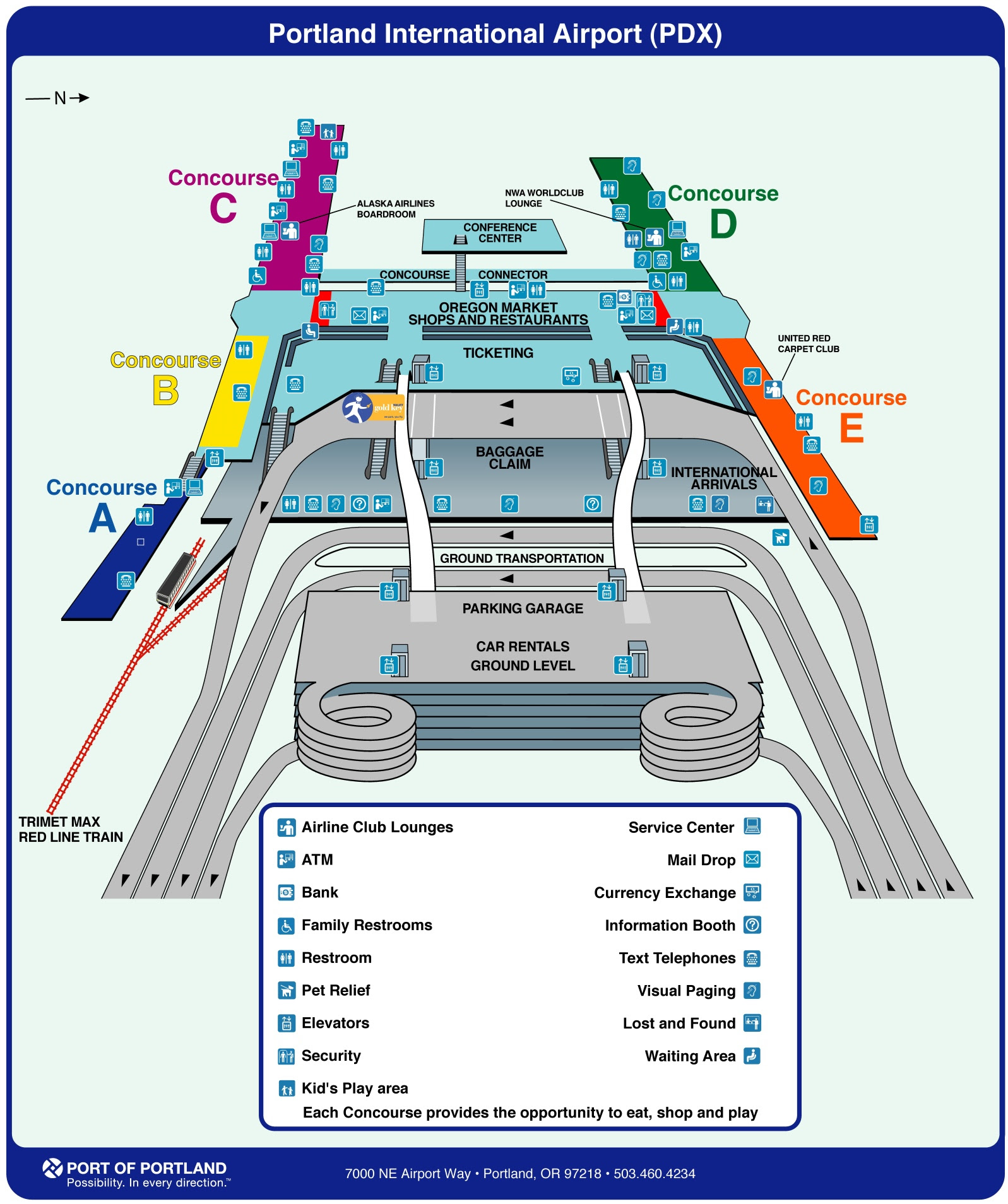Portland Oregon Airport Map | Map Of The World