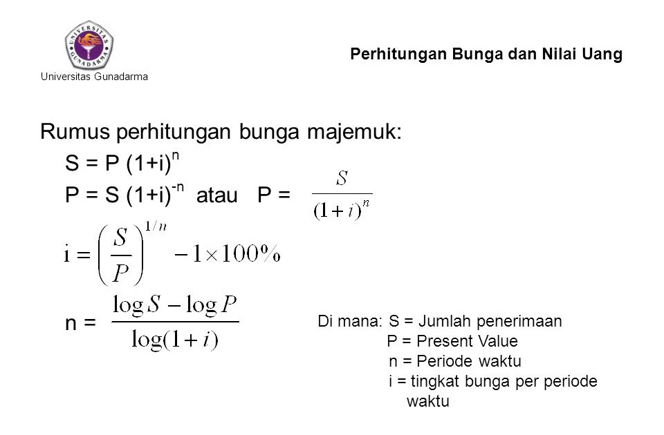 Suku Bunga Majemuk Matematika Ekonomi Matematika Dasar