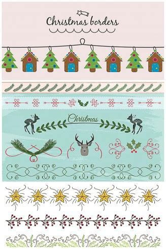 Christmas borders and dividers cute vector collection Christmas borders and dividers cute vector collection