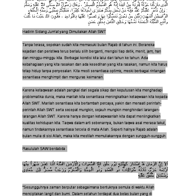Contoh Teks Khutbah Jumat Bulan Ramadhan Berbagai Teks