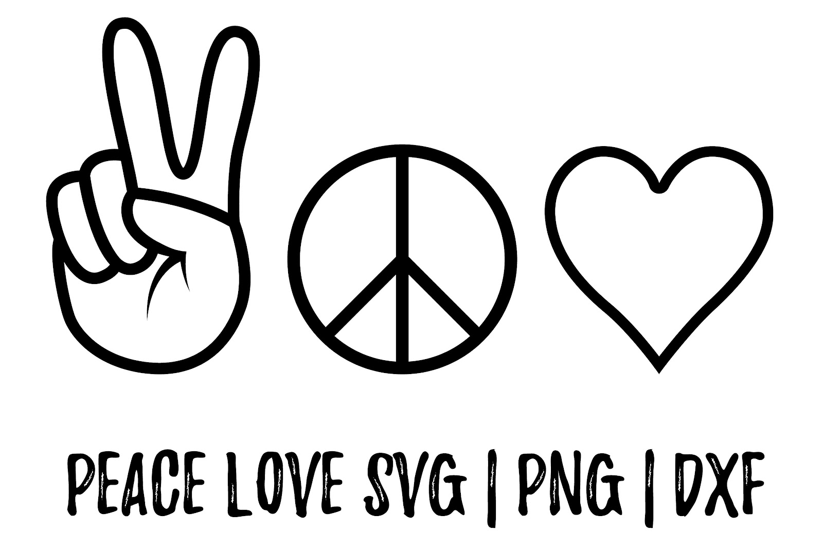 129 Hand Peace Love graphic design