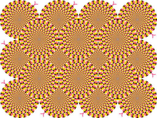 Peripheral drift illusion rotating snakes