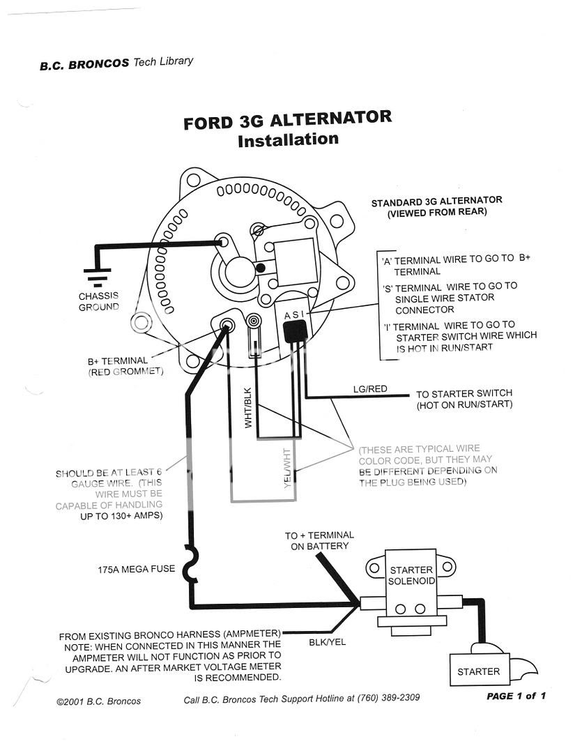 Ford 1 Wire Alternator Wiring - Wiring Diagram