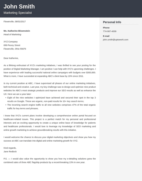 Zety Cover Letter Template - Online Cover Letter Library