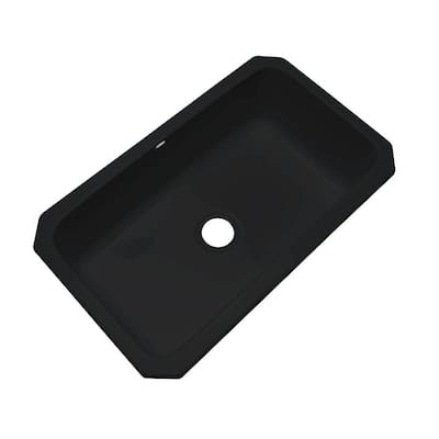 kitchen undermount bowl single sink manhattan acrylic sinks hole thermocast teal cm1 kohler kennon matte um 33x19 5x9