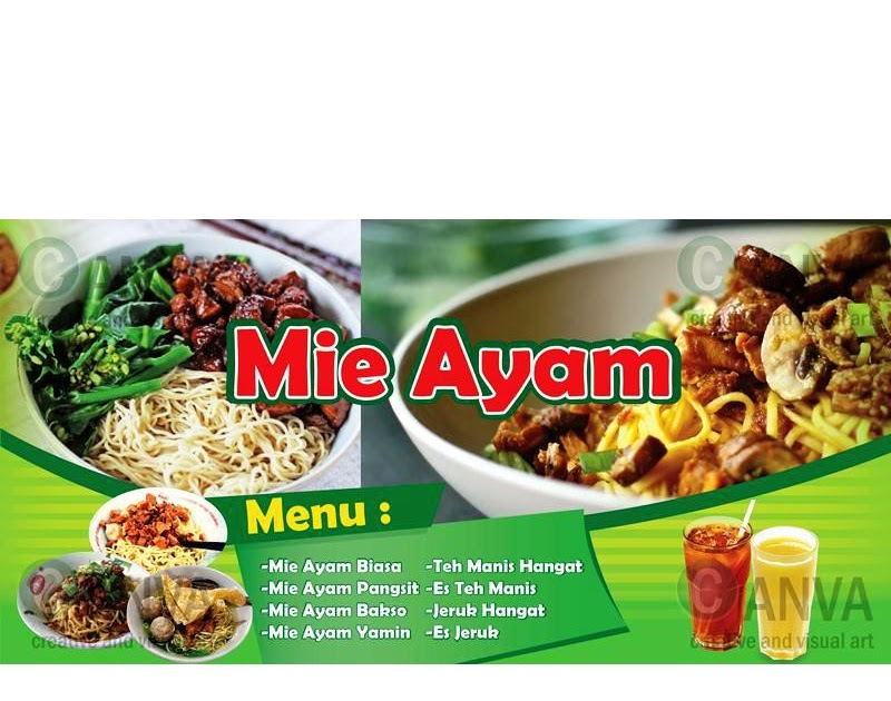 Gambar Spanduk Bakso Dan Mie Ayam desain banner kekinian