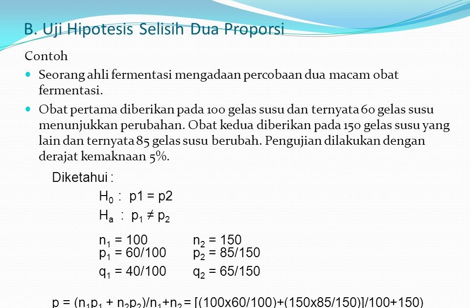 Contoh Soal Hipotesis Statistik