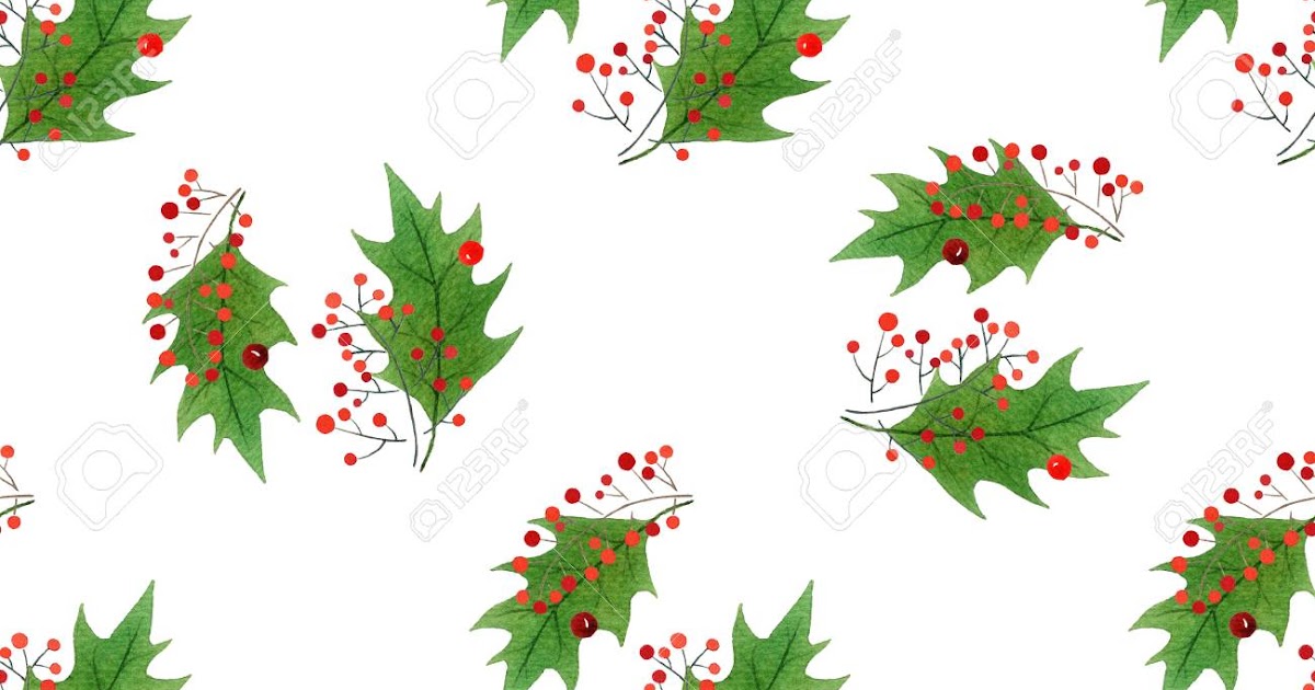 Christmas Leafs Drawing / Four Christmas Candles With Holly Leaves And
