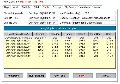 ISS Sighting 19 Aug
