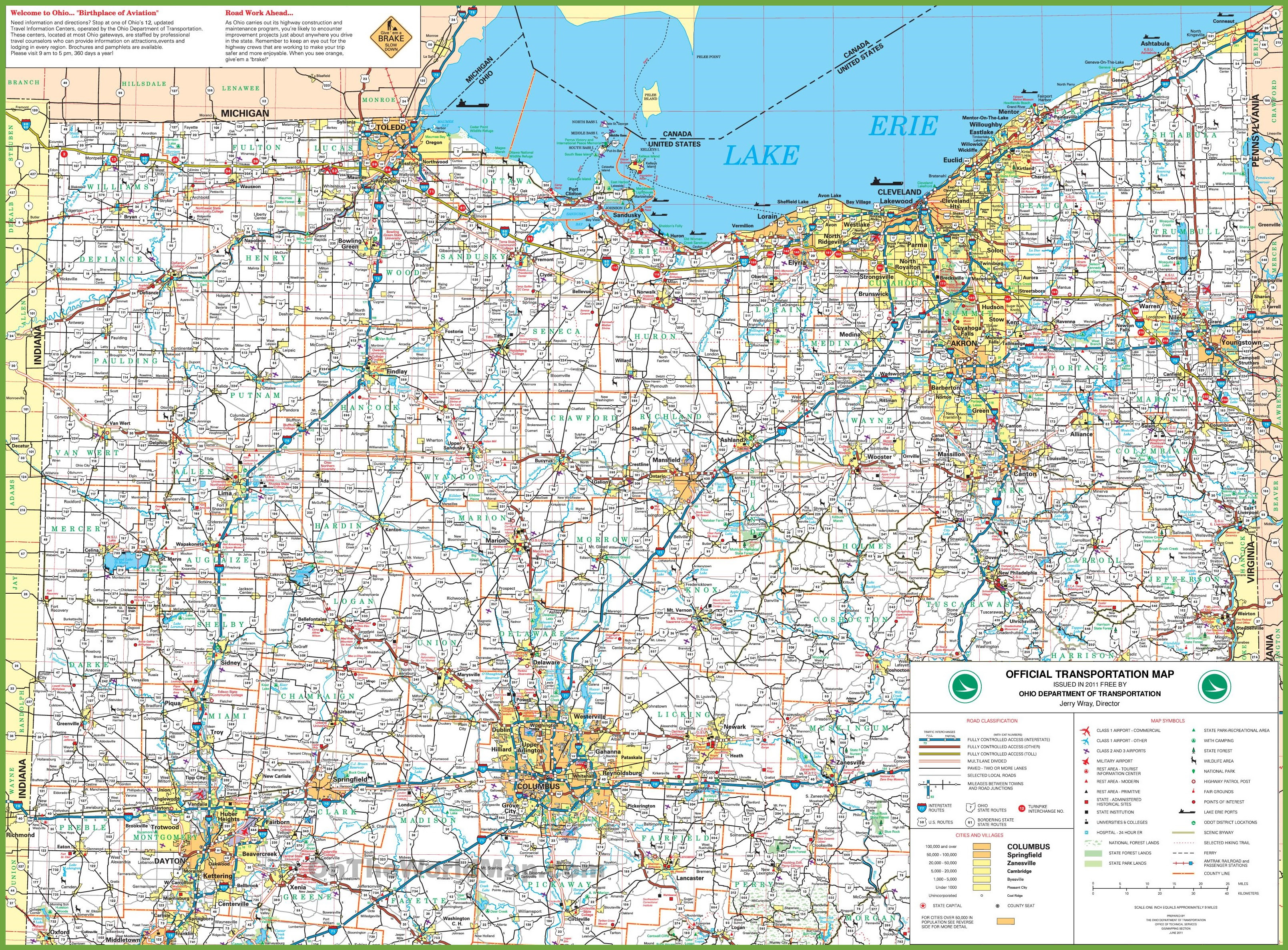 Road Map Of Ohio