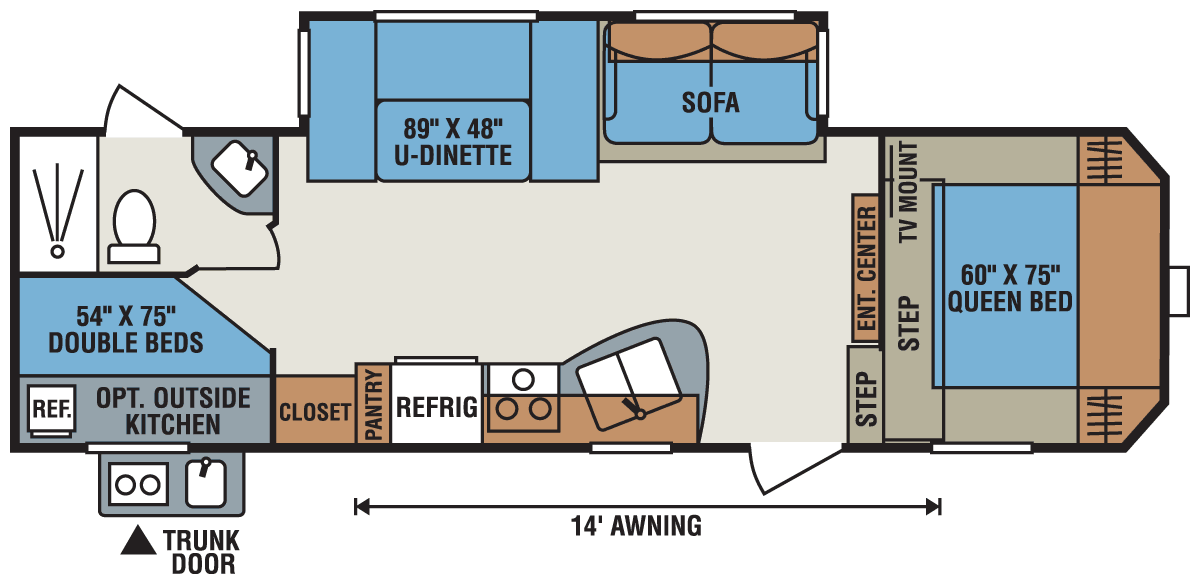 Floor Plan Idea 2016 Sportsmen S266BH Fifth Wheel KZ RV