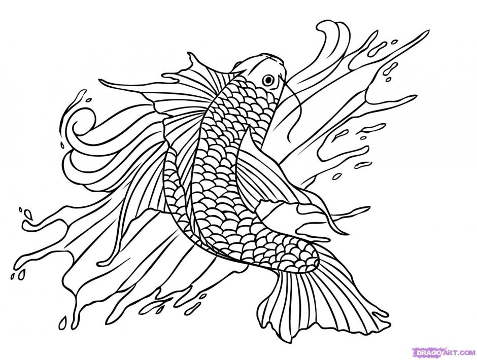 Koi fish coloring pages to download and print for free Koi fish coloring pages to download and print for free