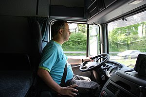 Veronica538 at work as truckdriver