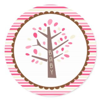 Tree Baby Shower Cupcake Toppers/Stickers zazzle_sticker