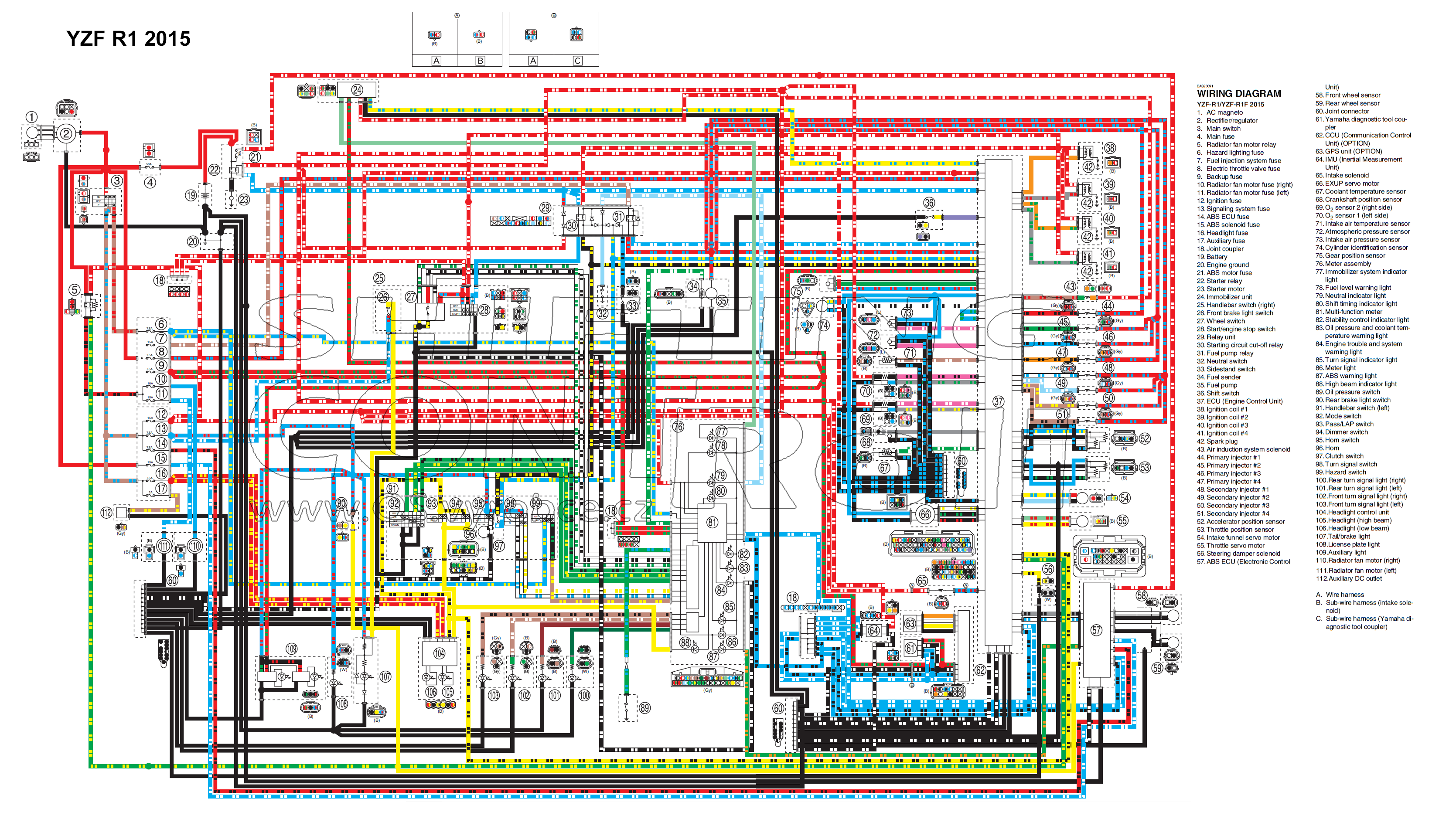 2001 Yamaha R6 Headlight Wiring Diagram