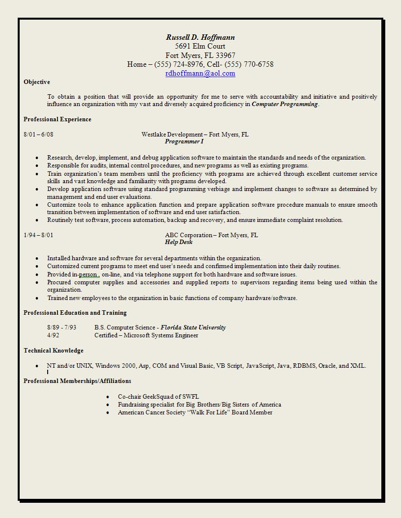 great resume objective examples