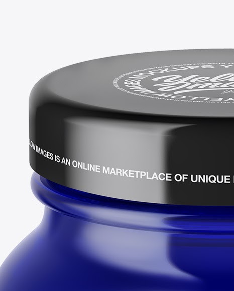 Download Blue Glass Cosmetic Jar Mockup Yellowimages Free Psd Mockup Templates PSD Mockup Templates