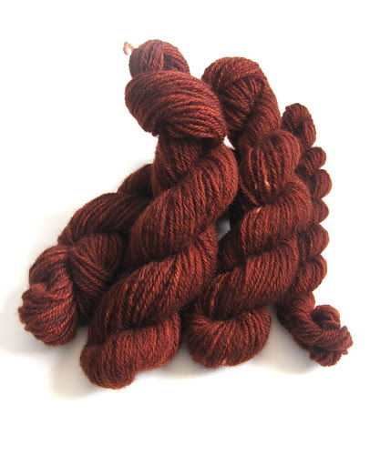 hand carded/spun/dyed corriedale
