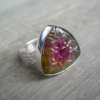 watermelon tourmaline ring