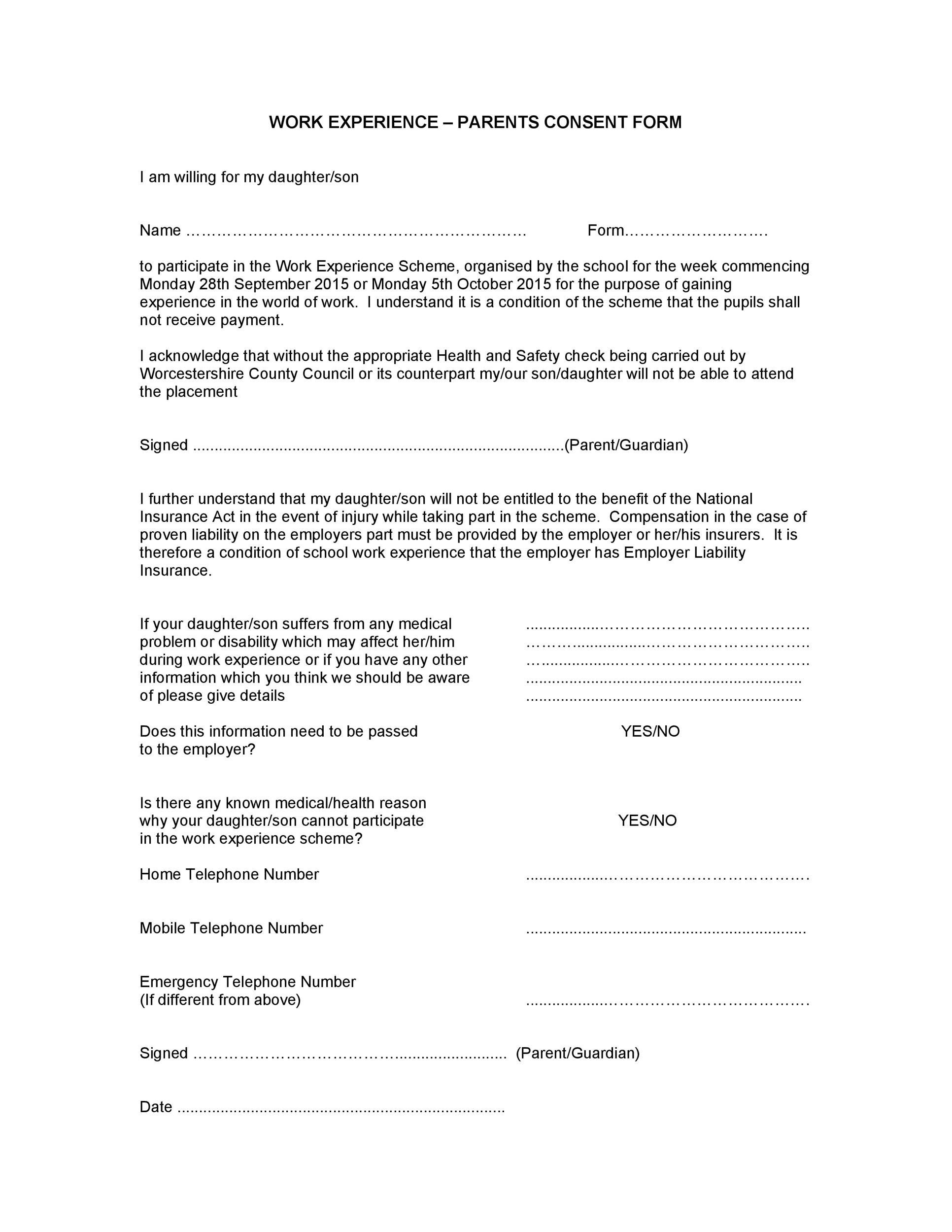 Aislamy Printable Medical Consent  Form  For Minor While 