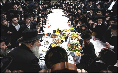 Kaliv Hasidim celebrating Tu B'Shvat in Jerusalem. Photo Credit: Yonatan Sindel/Flash90 Kaliv Hasidim celebrating Tu B'Shvat in Jerusalem.