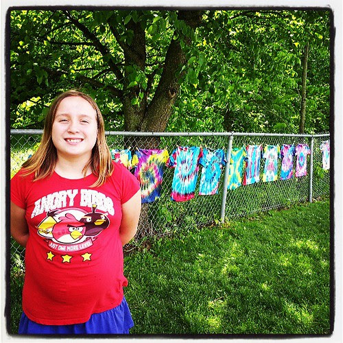 My little tie dye helper.