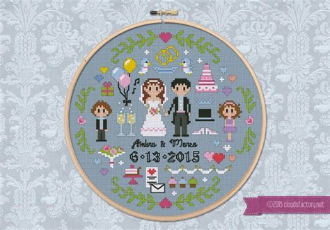 Wedding Sampler Digital Cross Stitch Pattern Wedding Sampler Digital Cross Stitch Pattern