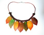 Polymer Clay Necklace Fall Leaves. - SilviaOrtizDeLaTorre Polymer Clay Necklace Fall Leaves. - SilviaOrtizDeLaTorre