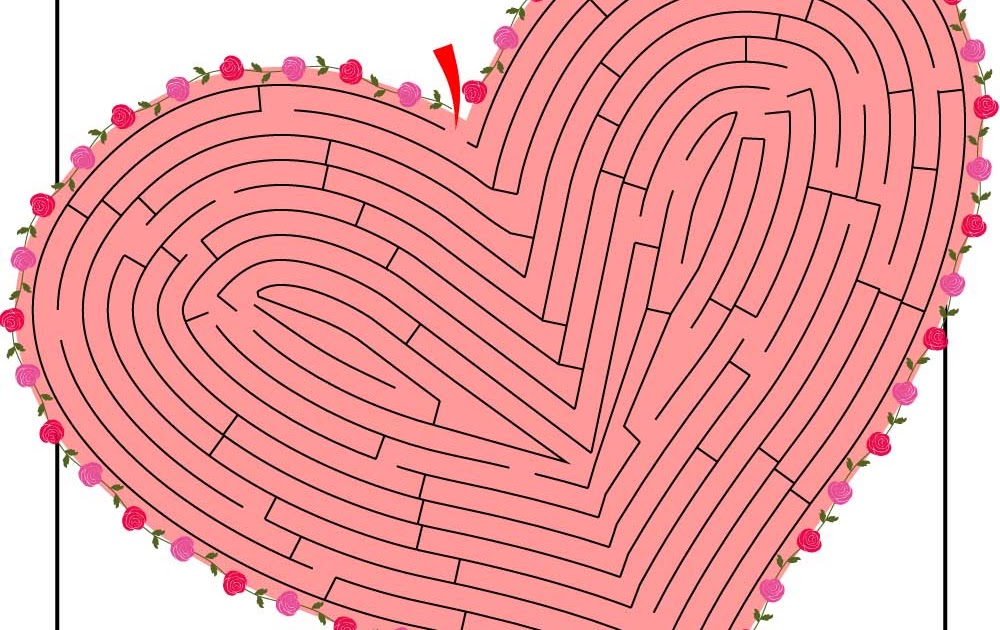 Valentine Maze Printable - Valentines Day Heart Maze Quotes : Maze game