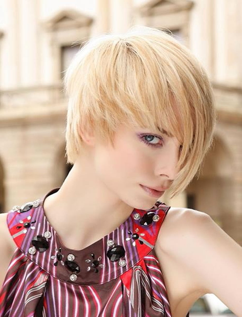 Best Blonde Hair Short Bob Hairstyles With Long Bangs Source
