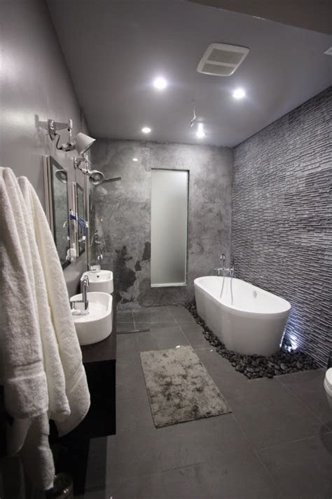 cool  sophisticated designs  gray bathrooms